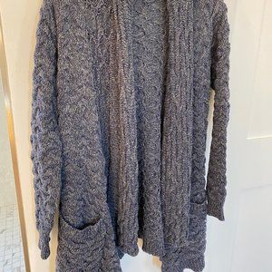 Cardigan sweater, blue cotton